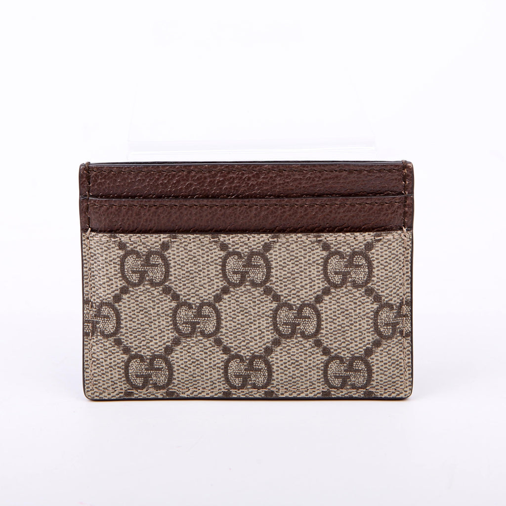 523159 Ophidia GG Card Case Brown