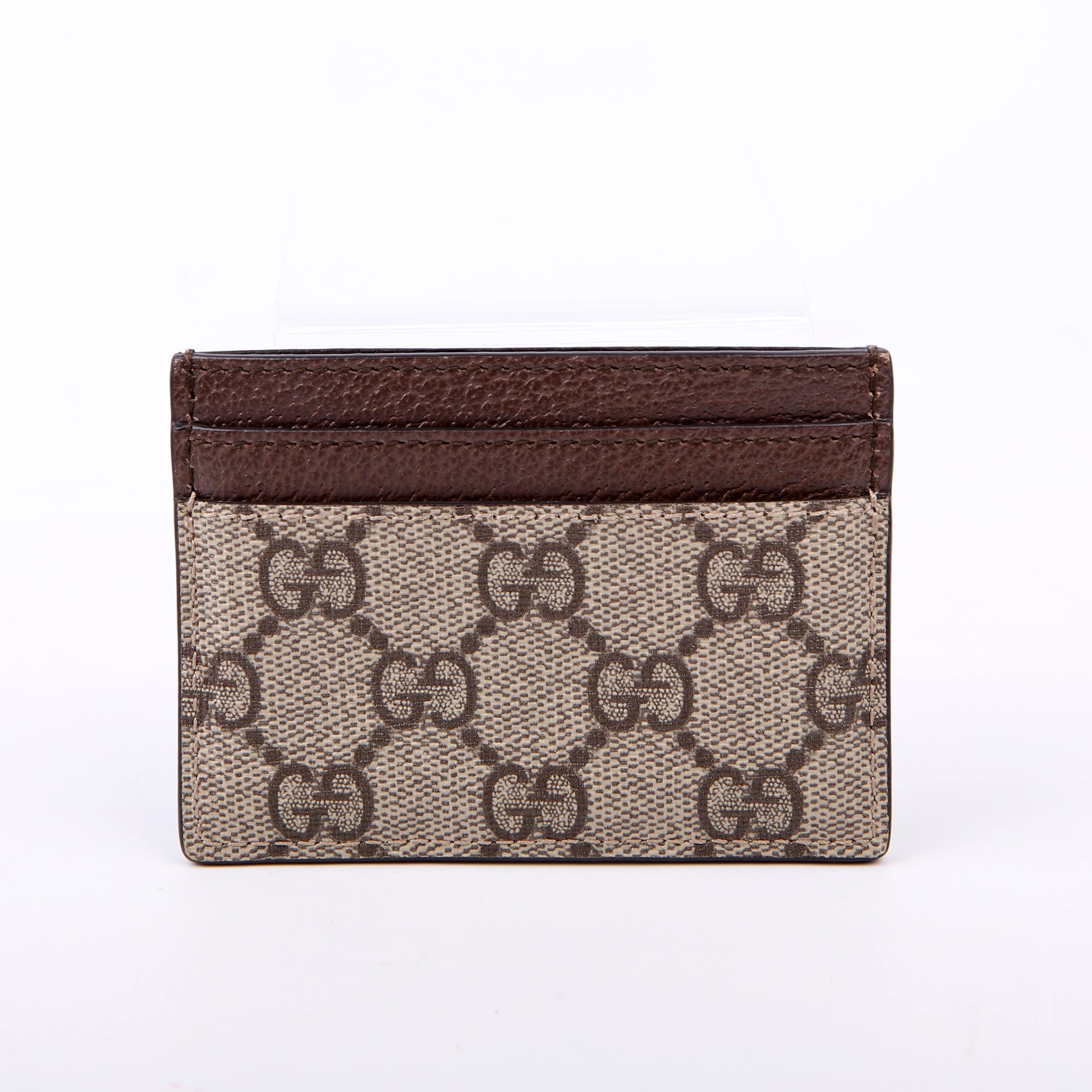 523159 Ophidia GG Card Case Brown