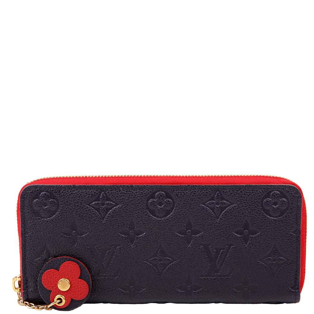Clemence Flower Wallet Empreinte Navy/Red