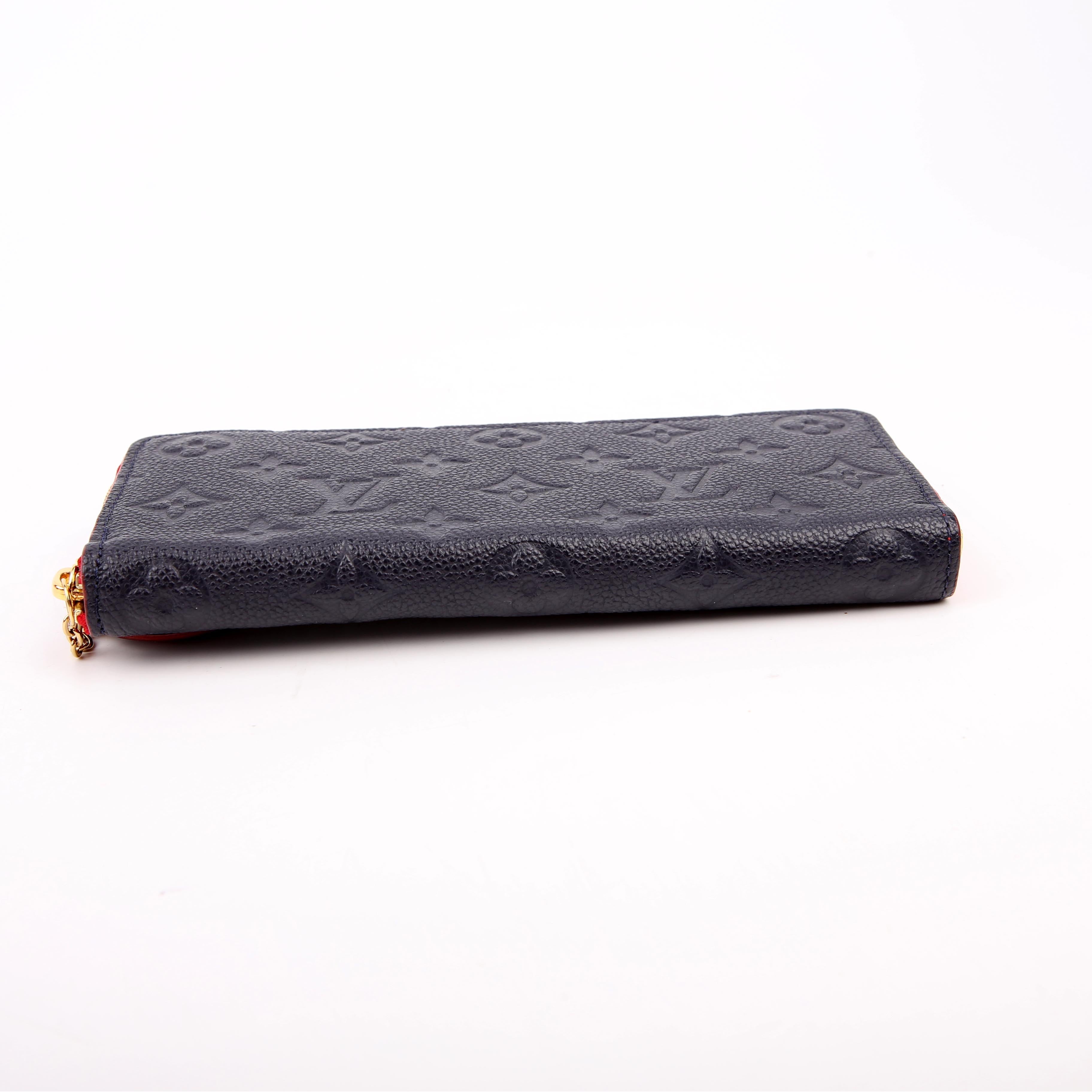 Clemence Flower Wallet Empreinte Navy/Red
