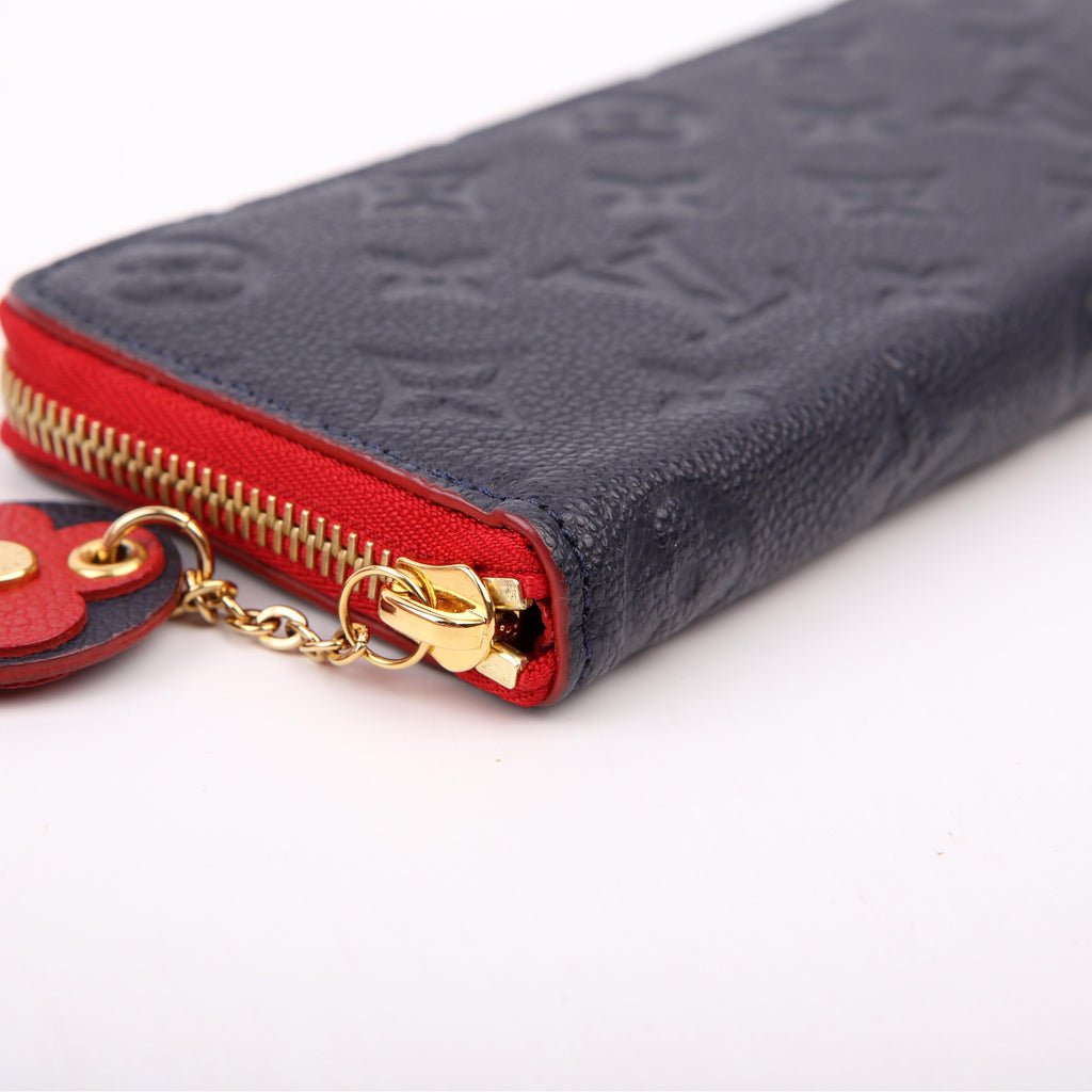 Clemence Flower Wallet Empreinte Navy/Red