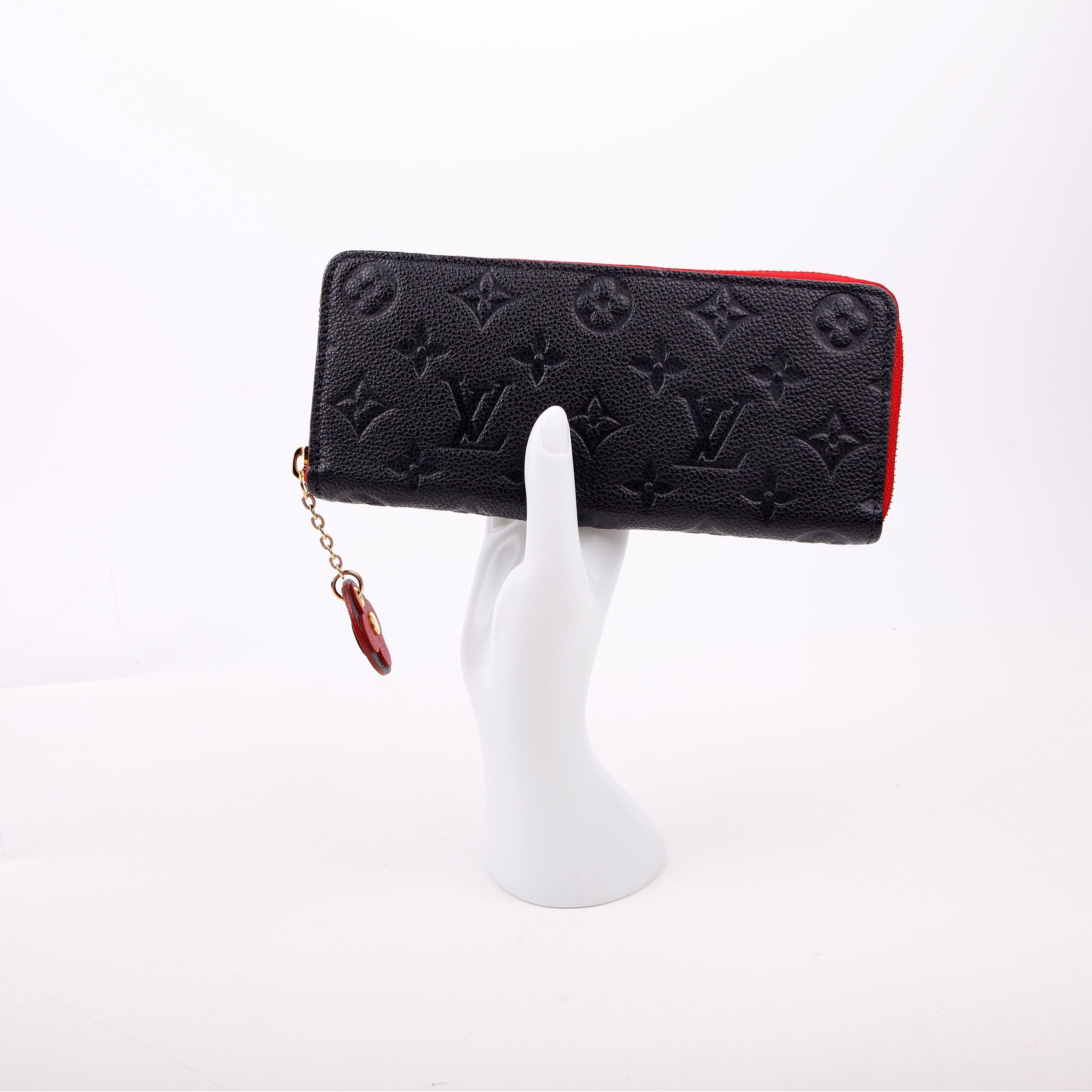 Clemence Flower Wallet Empreinte Navy/Red