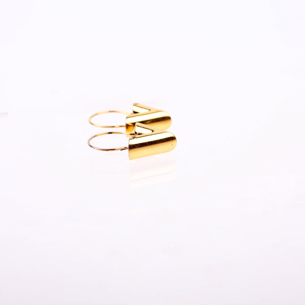 Essential V Hoop Earrings Gold
