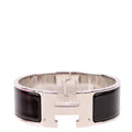 Hermes Clic Clac Wide Bracelet Silver/Black