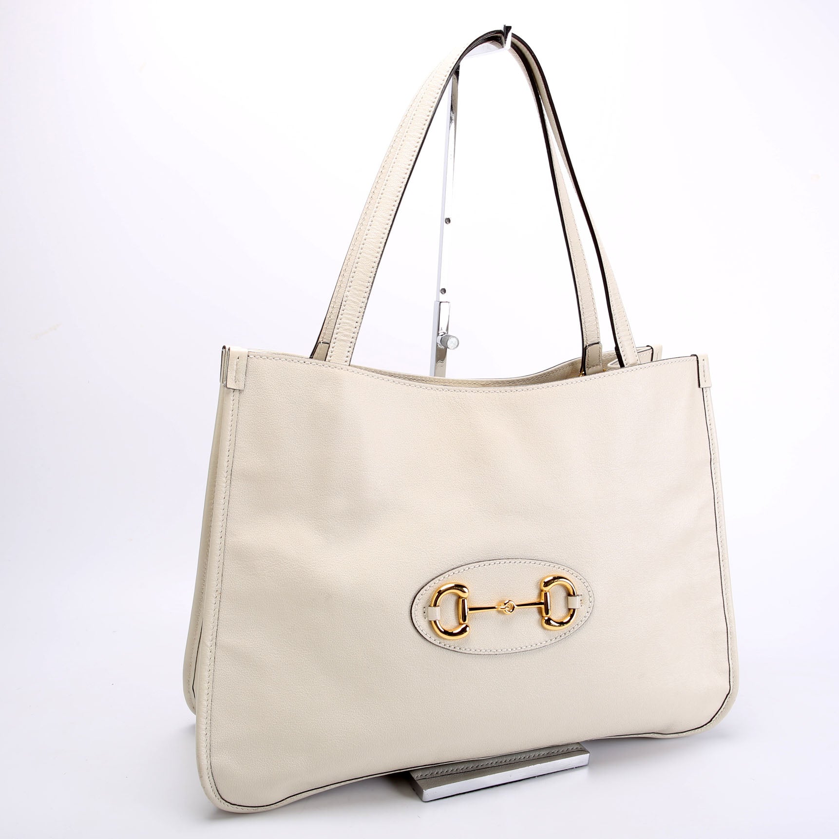 623694 1955 Horsebit Tote White