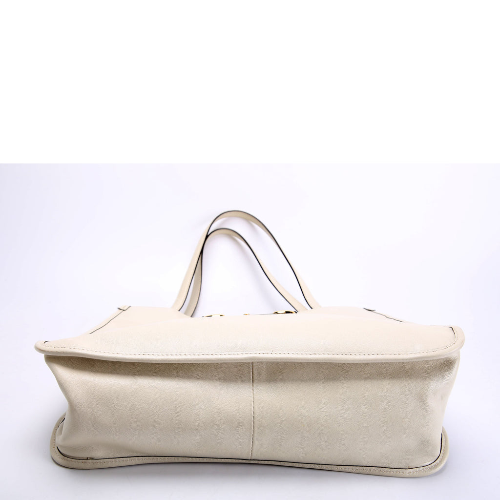 623694 1955 Horsebit Tote White