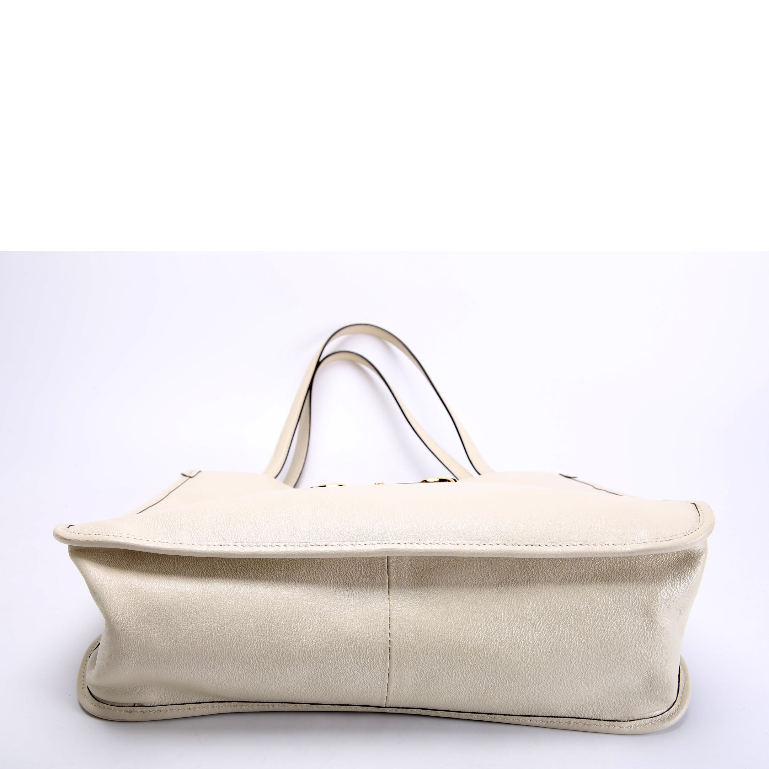 623694 1955 Horsebit Tote White