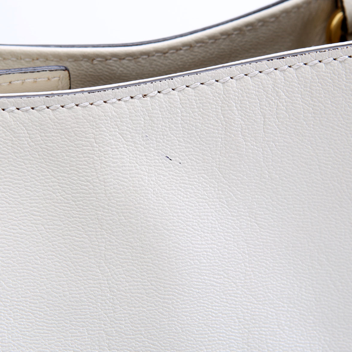 623694 1955 Horsebit Tote White