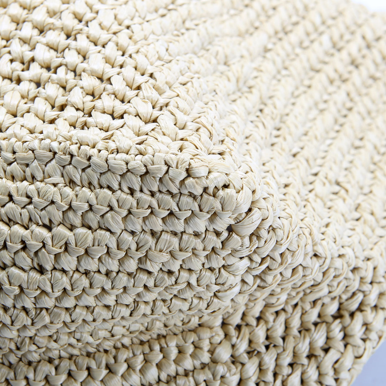 Prada Yarn Raffia Embroidered Tote Tan