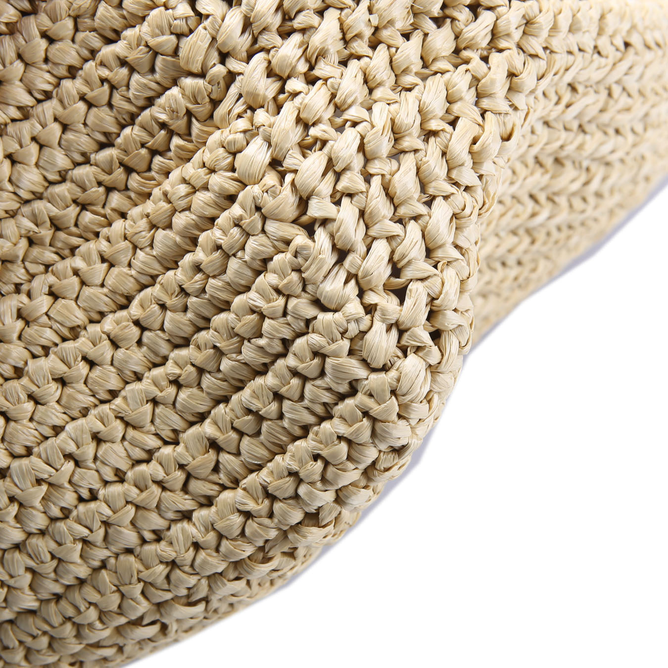 Prada Yarn Raffia Embroidered Tote Tan