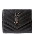 SAINT LAURENT Grain De Poudre Compact Trifold Wallet 403943 Black