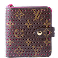 Compact Zip Wallet Monogram Perforated Pink
