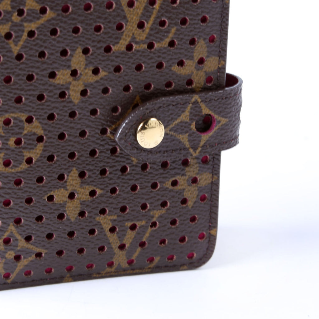 Compact Zip Wallet Monogram Perforated Pink