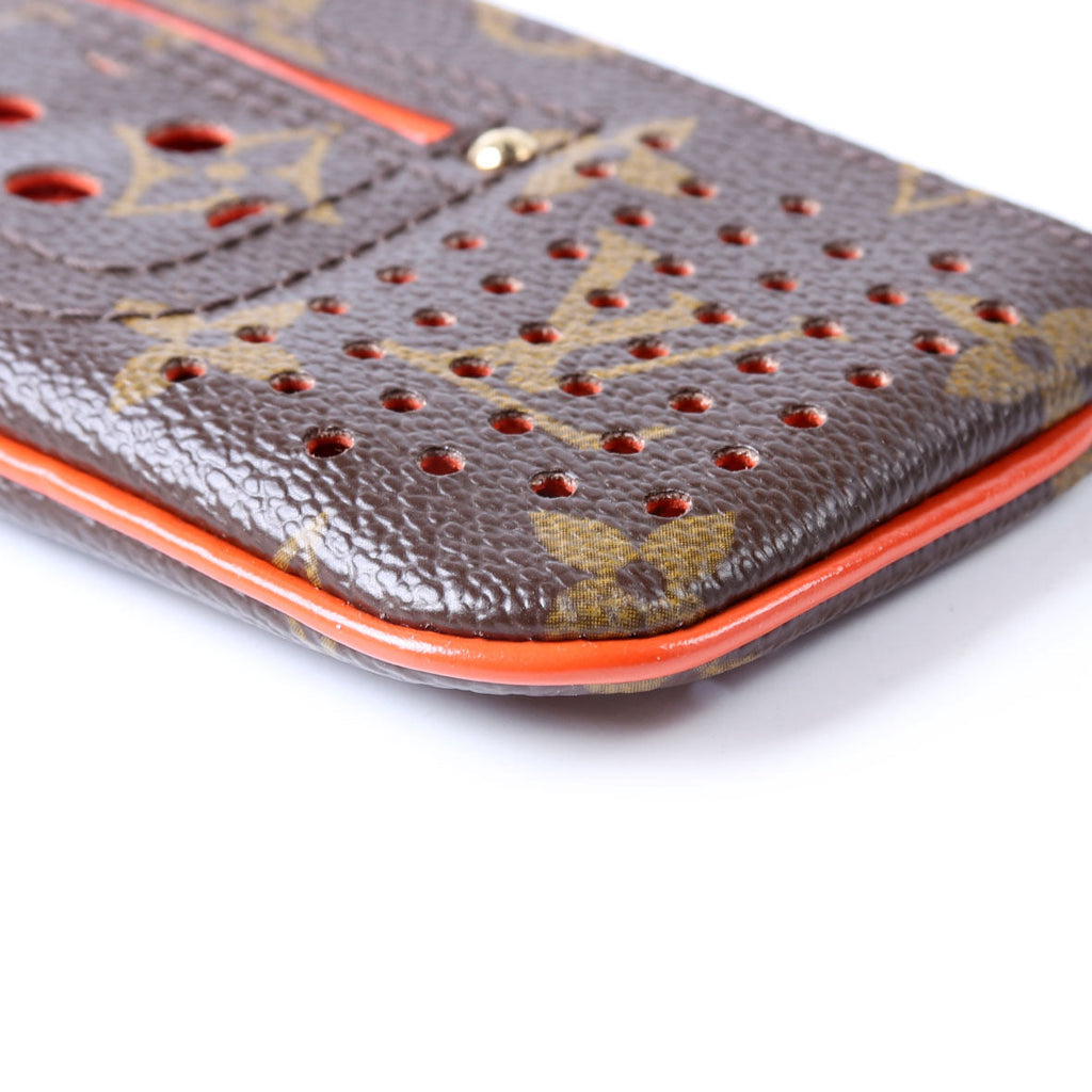 Pochette Cles Monogram Perforated Orange