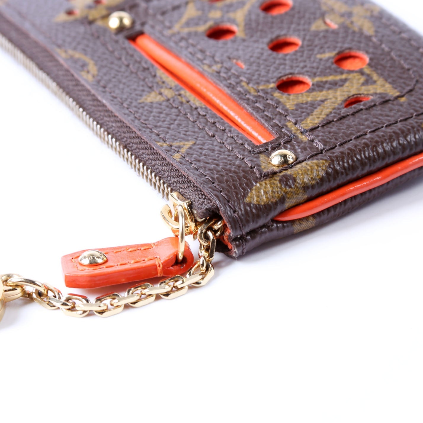 Pochette Cles Monogram Perforated Orange