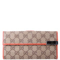 257012 GG Canvas Dice Continental Wallet Tan/Orange