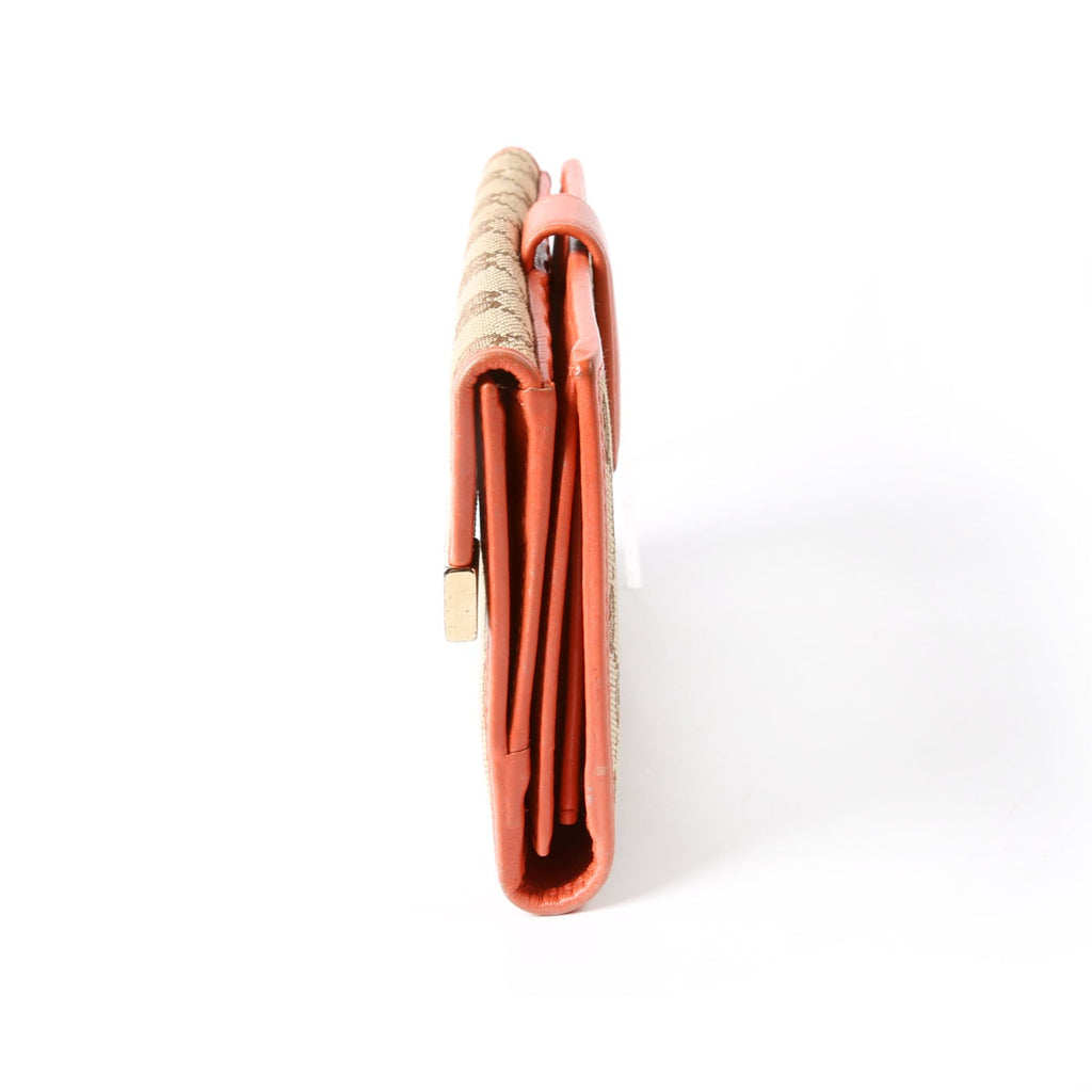 257012 GG Canvas Dice Continental Wallet Tan/Orange