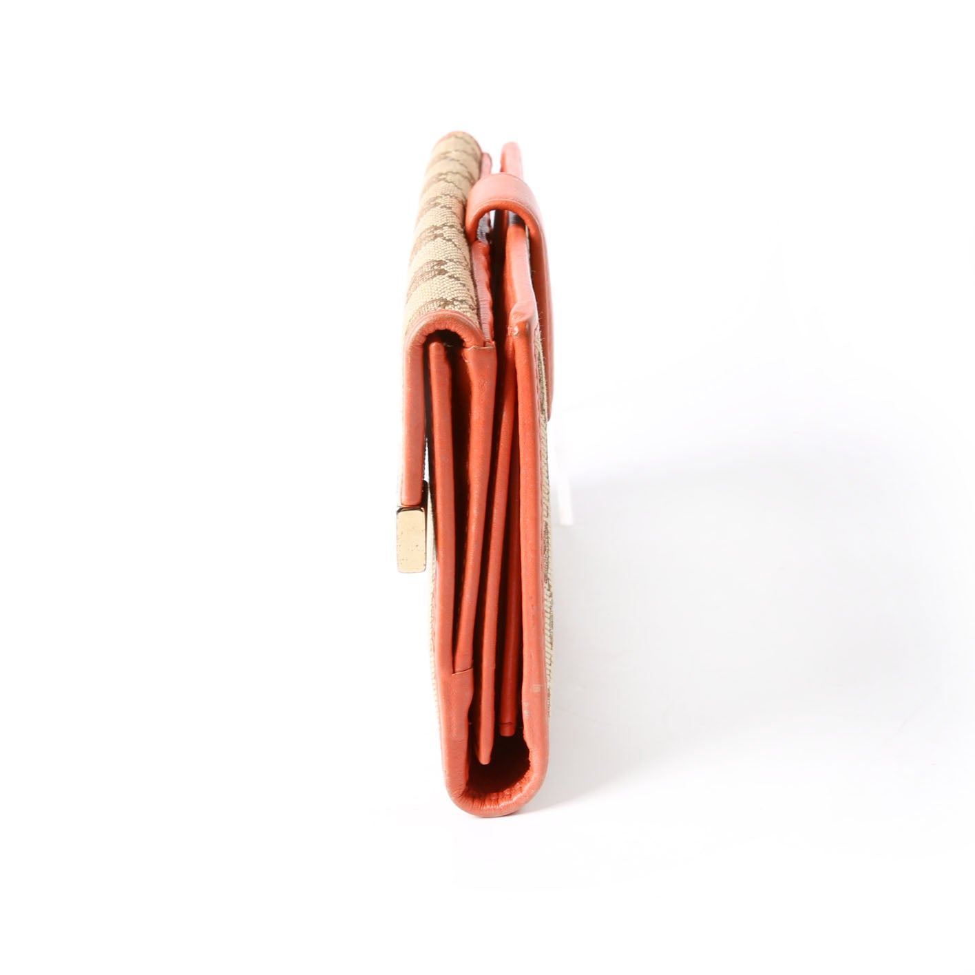 257012 GG Canvas Dice Continental Wallet Tan/Orange