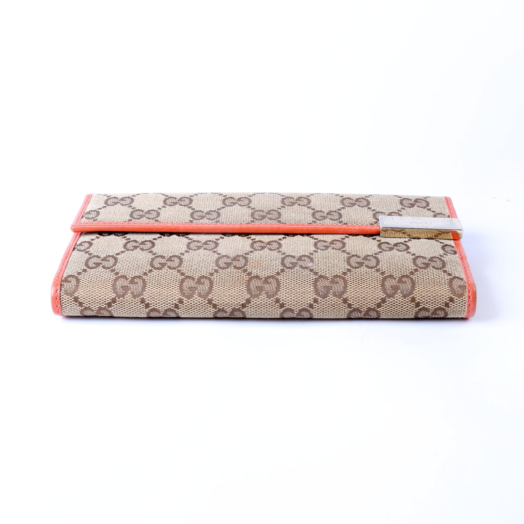 257012 GG Canvas Dice Continental Wallet Tan/Orange
