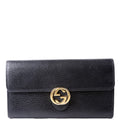 Gucci 615524 Interlocking GG Continental Wallet Black