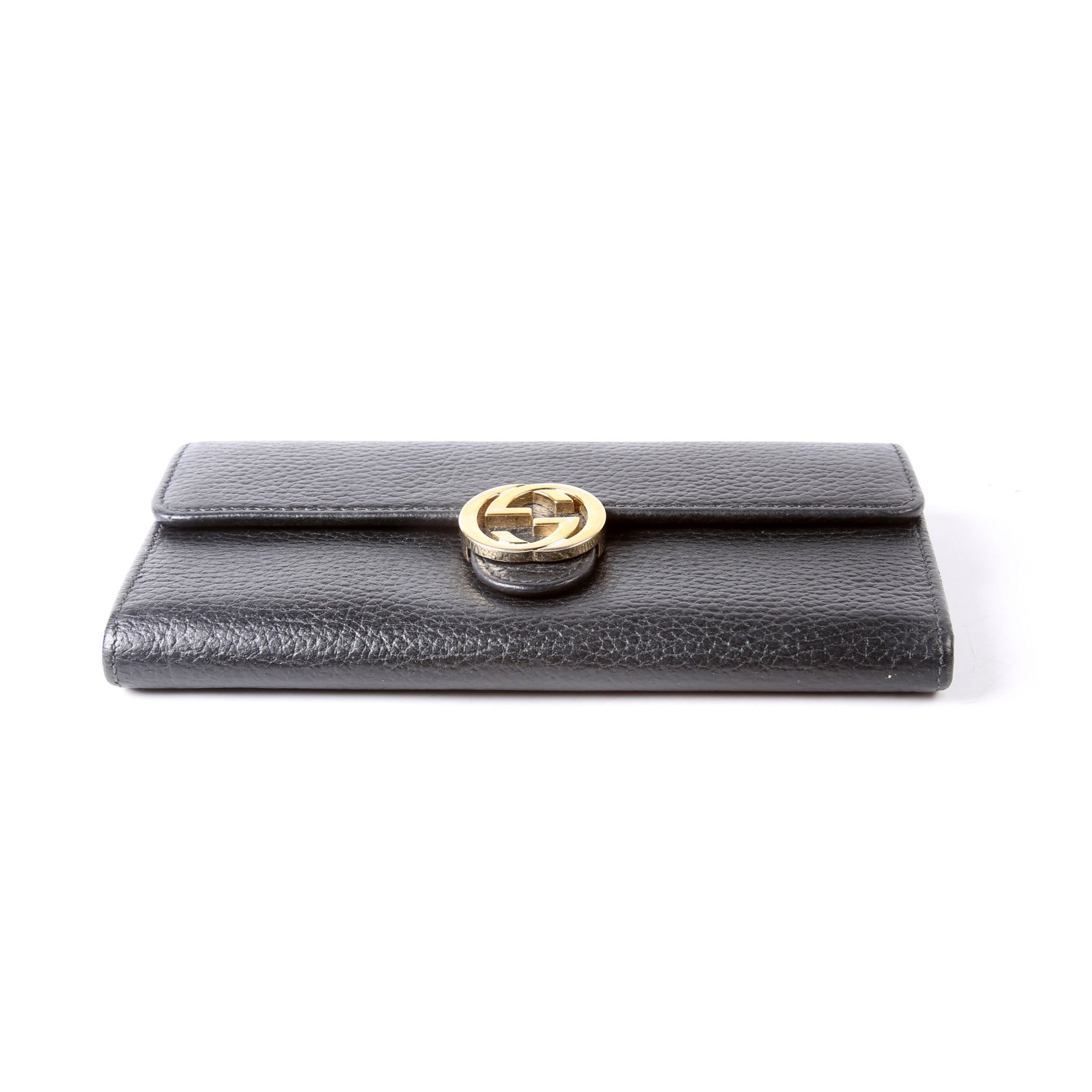 Gucci 615524 Interlocking GG Continental Wallet Black