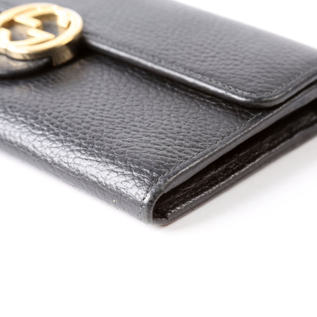 Gucci 615524 Interlocking GG Continental Wallet Black