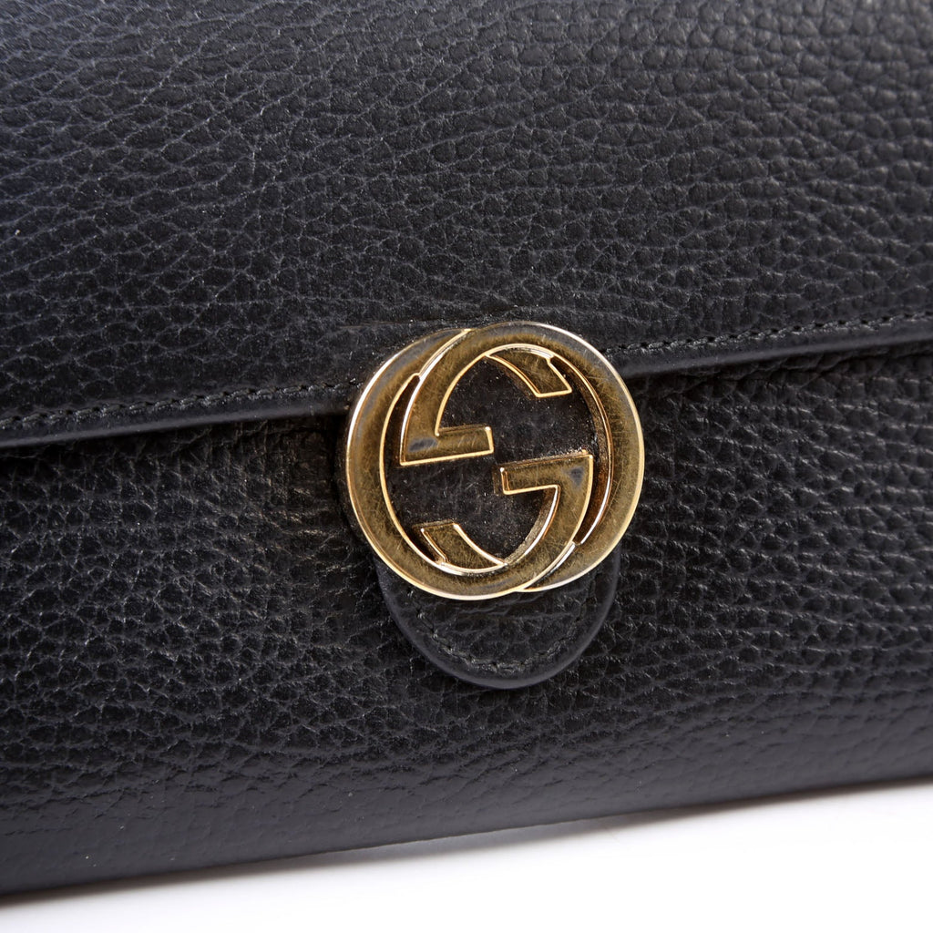 Gucci 615524 Interlocking GG Continental Wallet Black