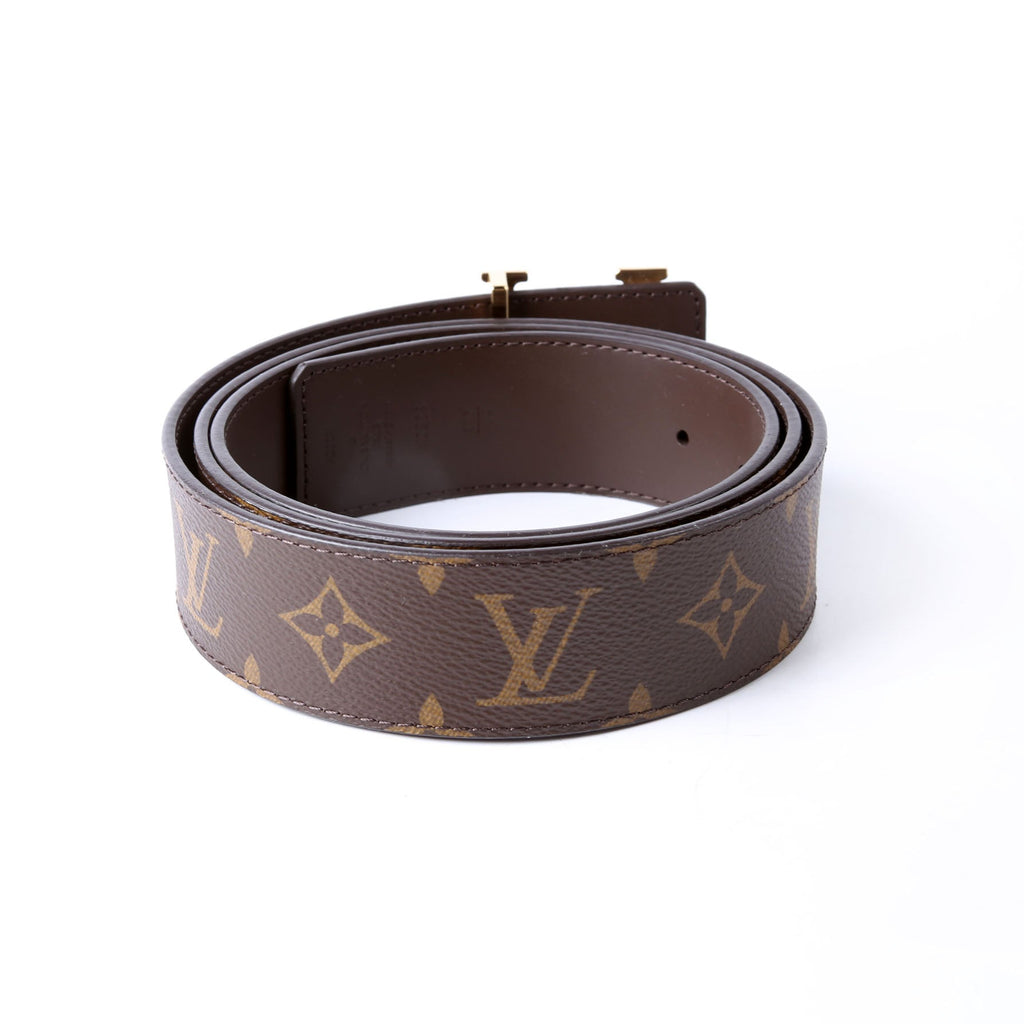 LV Initiales 40MM Reversible Leather/Monogram Belt Size 110/44