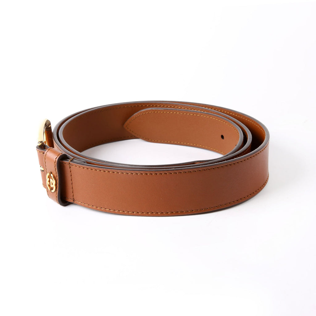 673921 Leather Interlocking G Belt Size 115/46 Brown