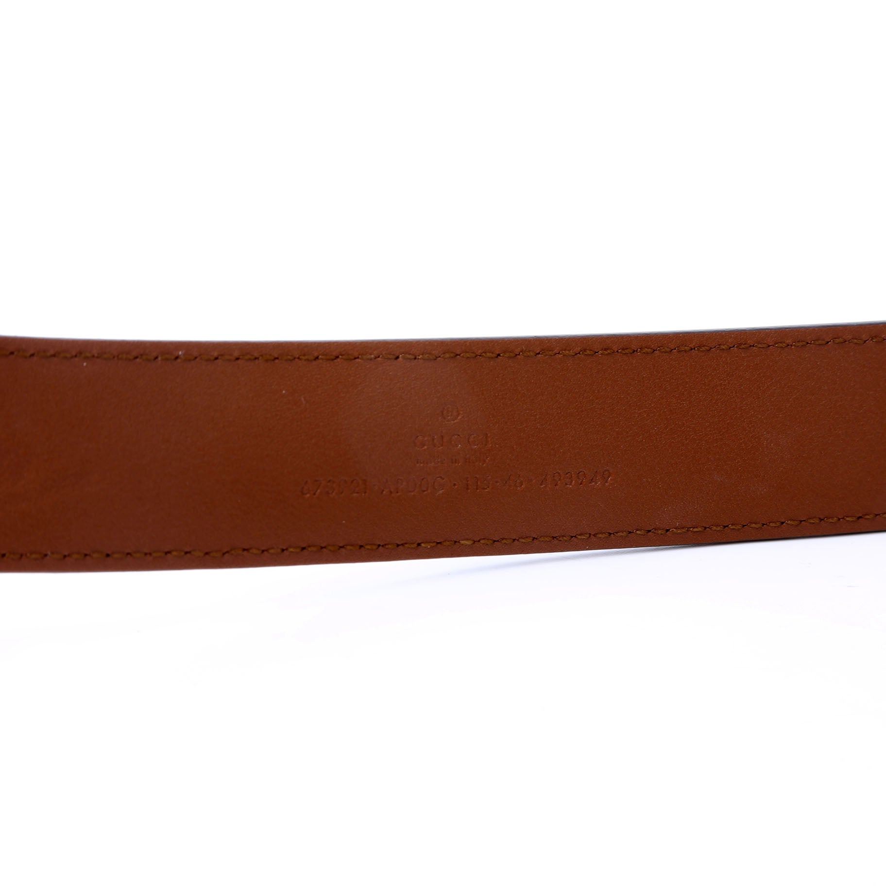 673921 Leather Interlocking G Belt Size 115/46 Brown
