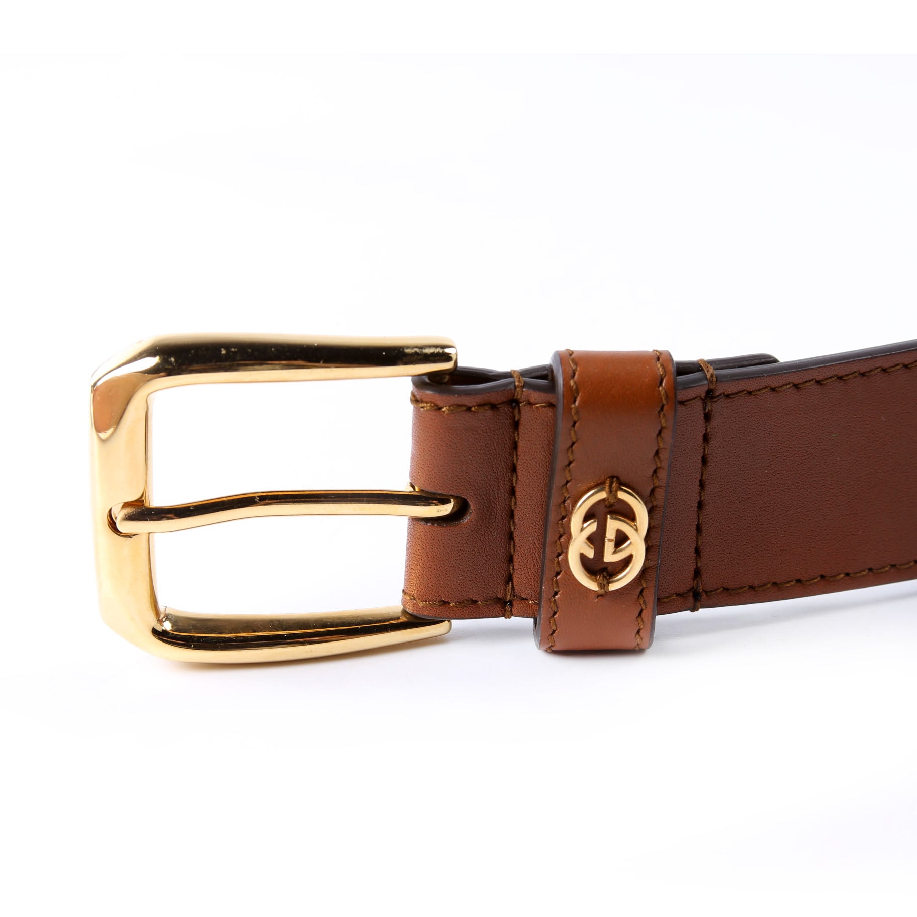 673921 Leather Interlocking G Belt Size 115/46 Brown