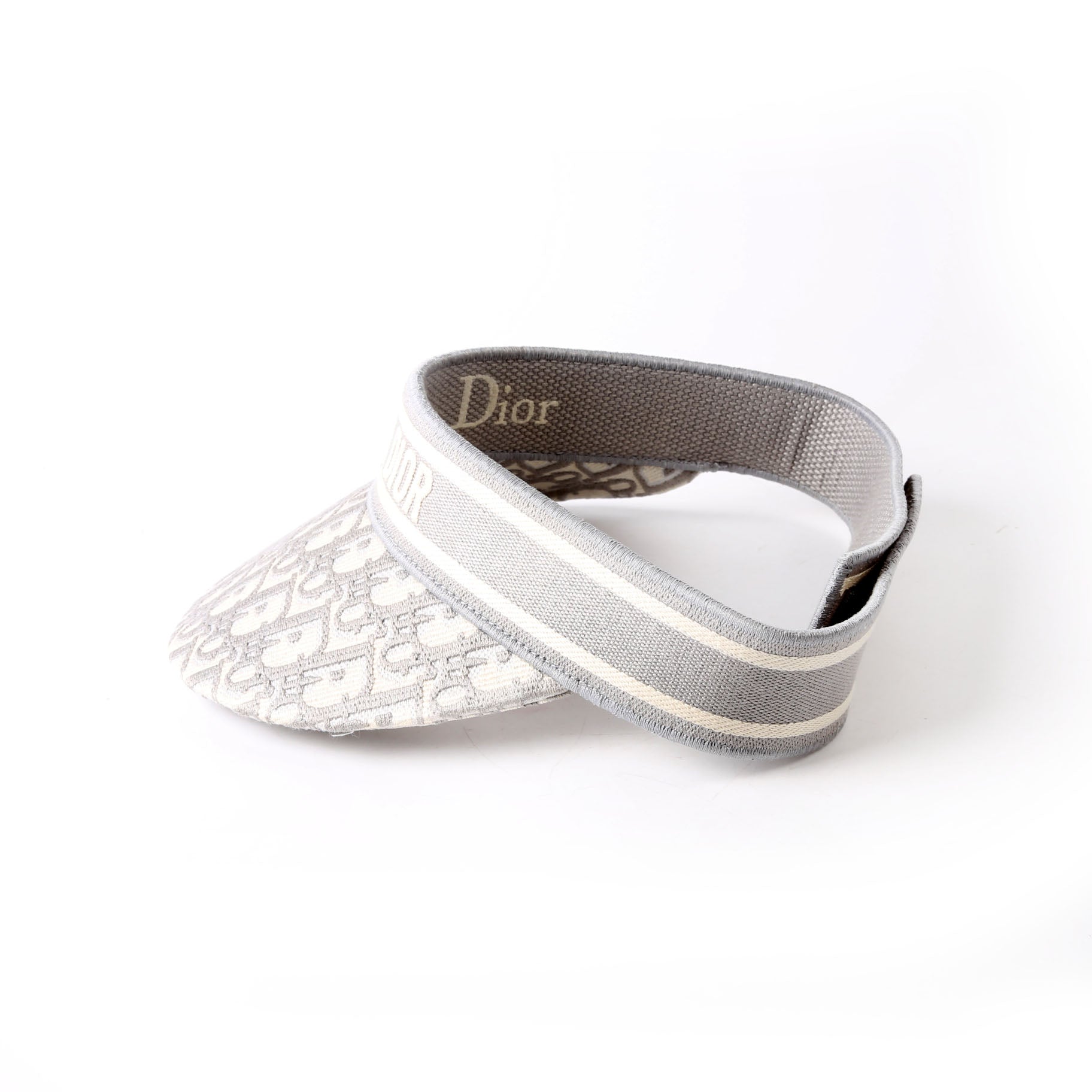 Dior D-Smash Visor Oblique Hat Grey/Beige