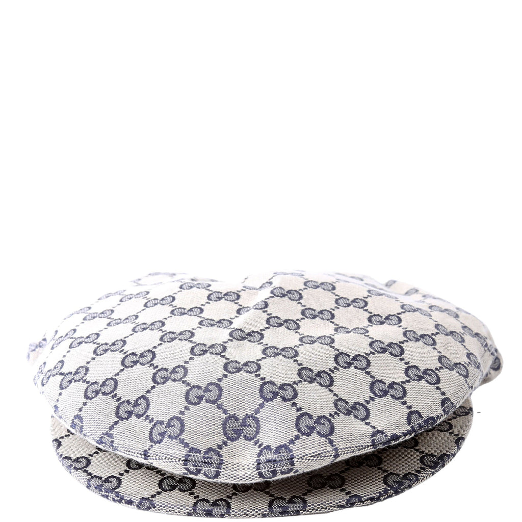 696856 GG Canvas Flat Cap Beige/Navy