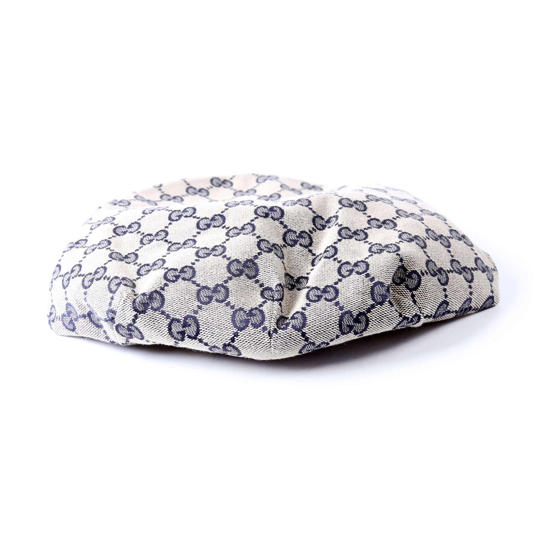 696856 GG Canvas Flat Cap Beige/Navy