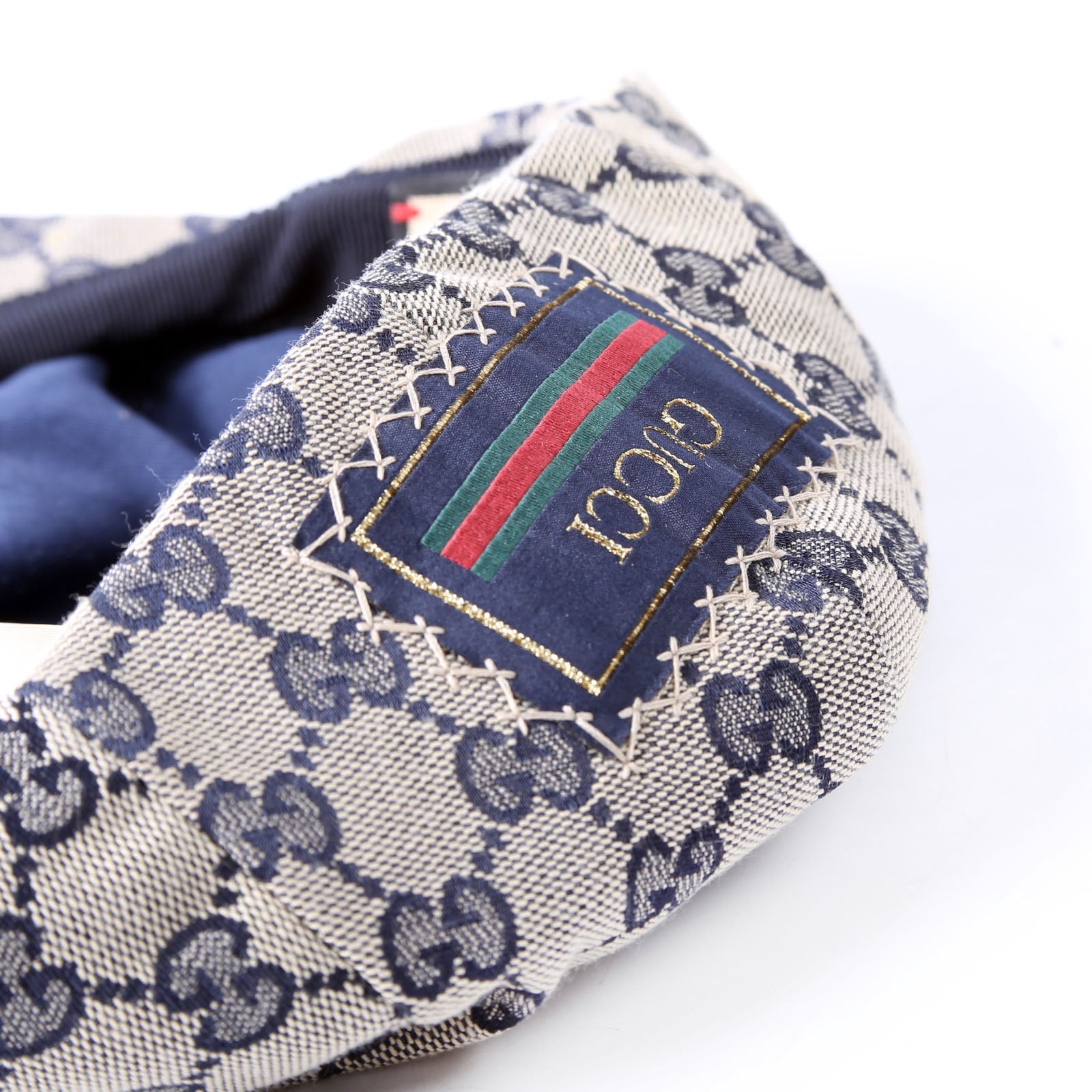696856 GG Canvas Flat Cap Beige/Navy
