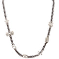 Crystal CC Lucky Charms Chain Choker Necklace Silver/Pearl