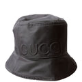 Gucci 813534 Logo Nylon Bucket Hat Size Medium Black