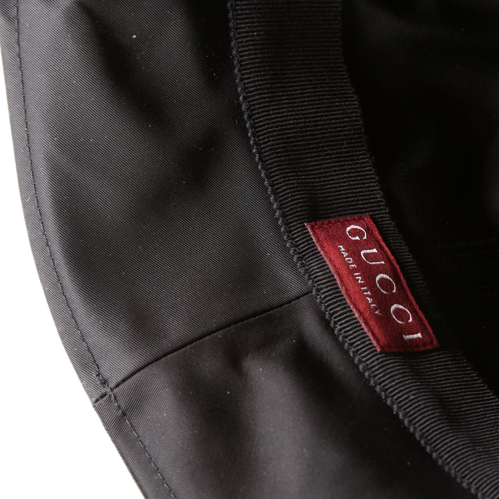 Gucci 813534 Logo Nylon Bucket Hat Size Medium Black