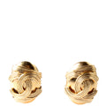 CC Oval Clip On Earrings Gold