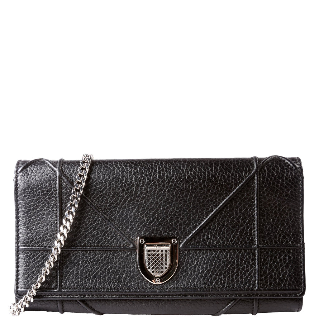 Dior Diorama Wallet On A Chain Grain Calfskin