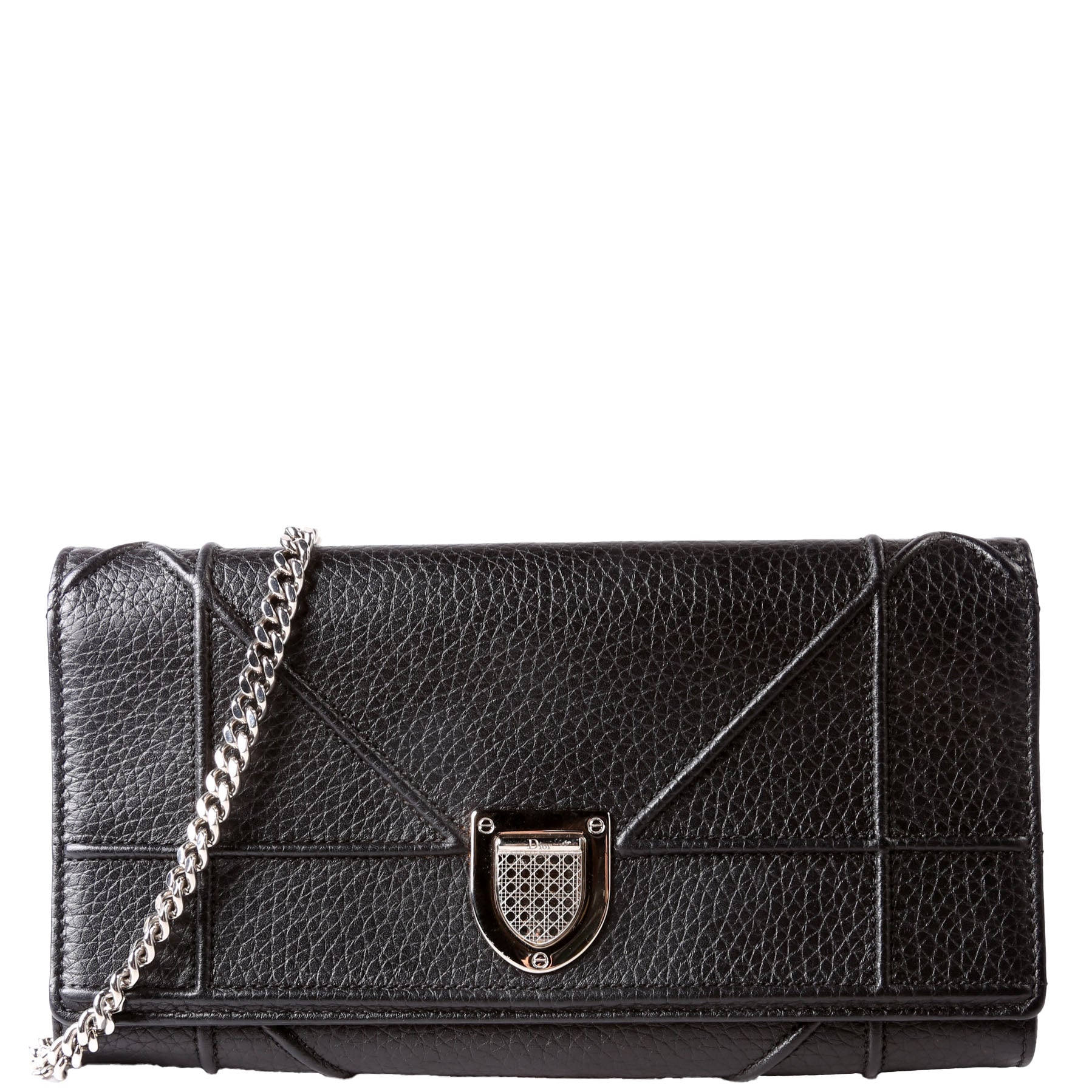 Dior Diorama Wallet On A Chain Grain Calfskin