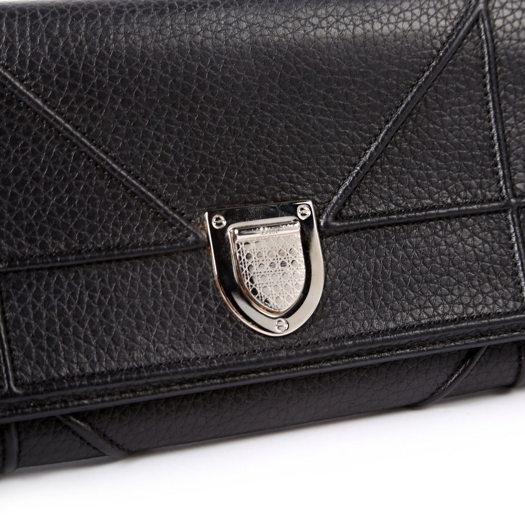 Dior Diorama Wallet On A Chain Grain Calfskin