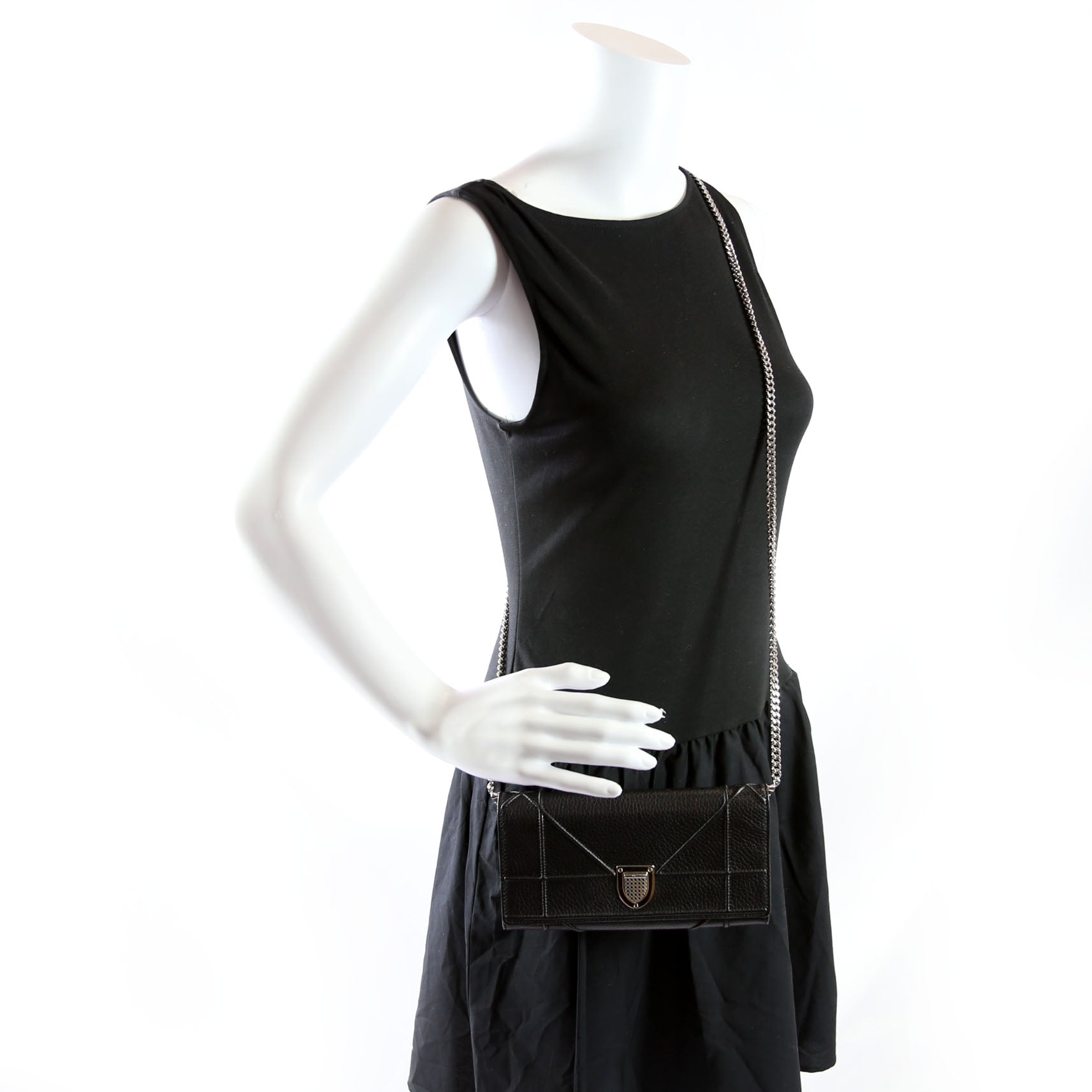 Dior Diorama Wallet On A Chain Grain Calfskin
