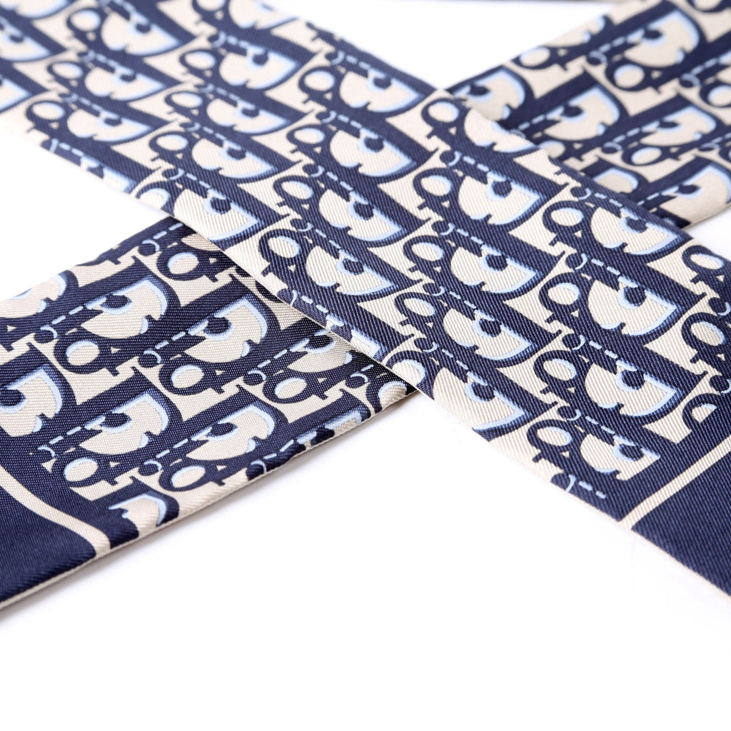 Oblique Mitzah Silk Navy Scarf