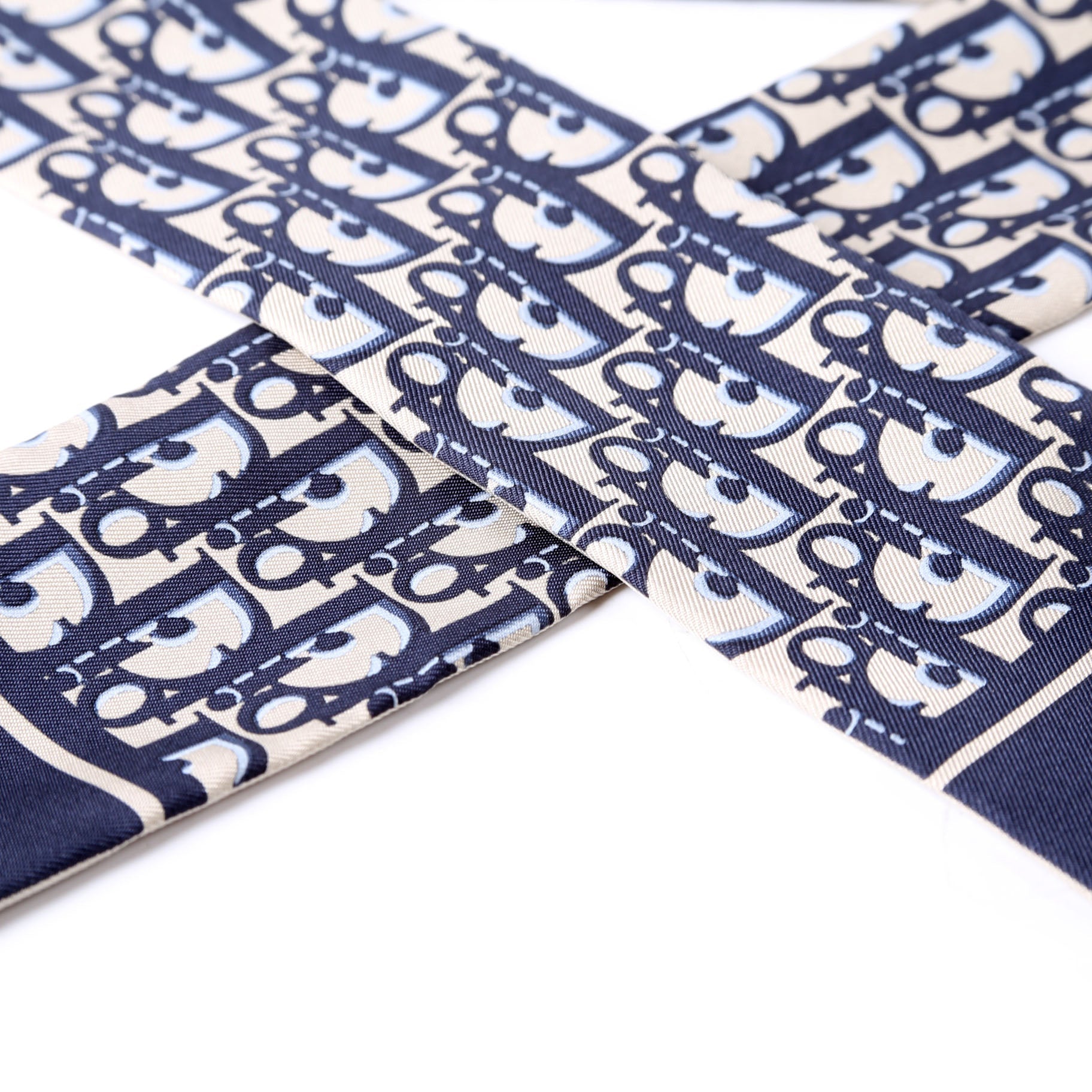 Oblique Mitzah Silk Navy Scarf