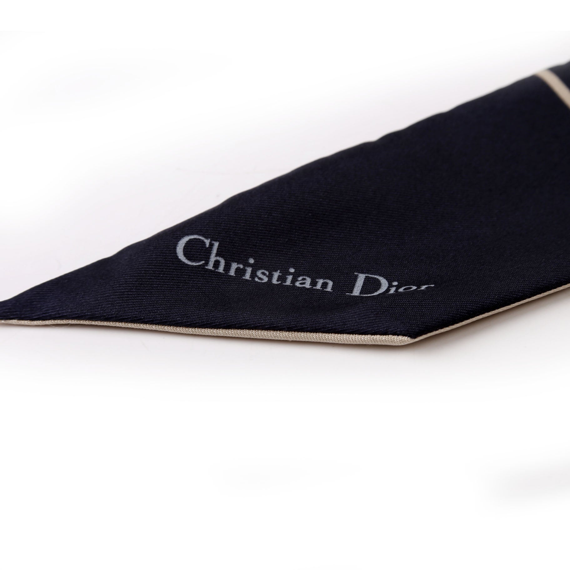 Oblique Mitzah Silk Navy Scarf