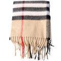 Check Fringe Cashmere Scarf