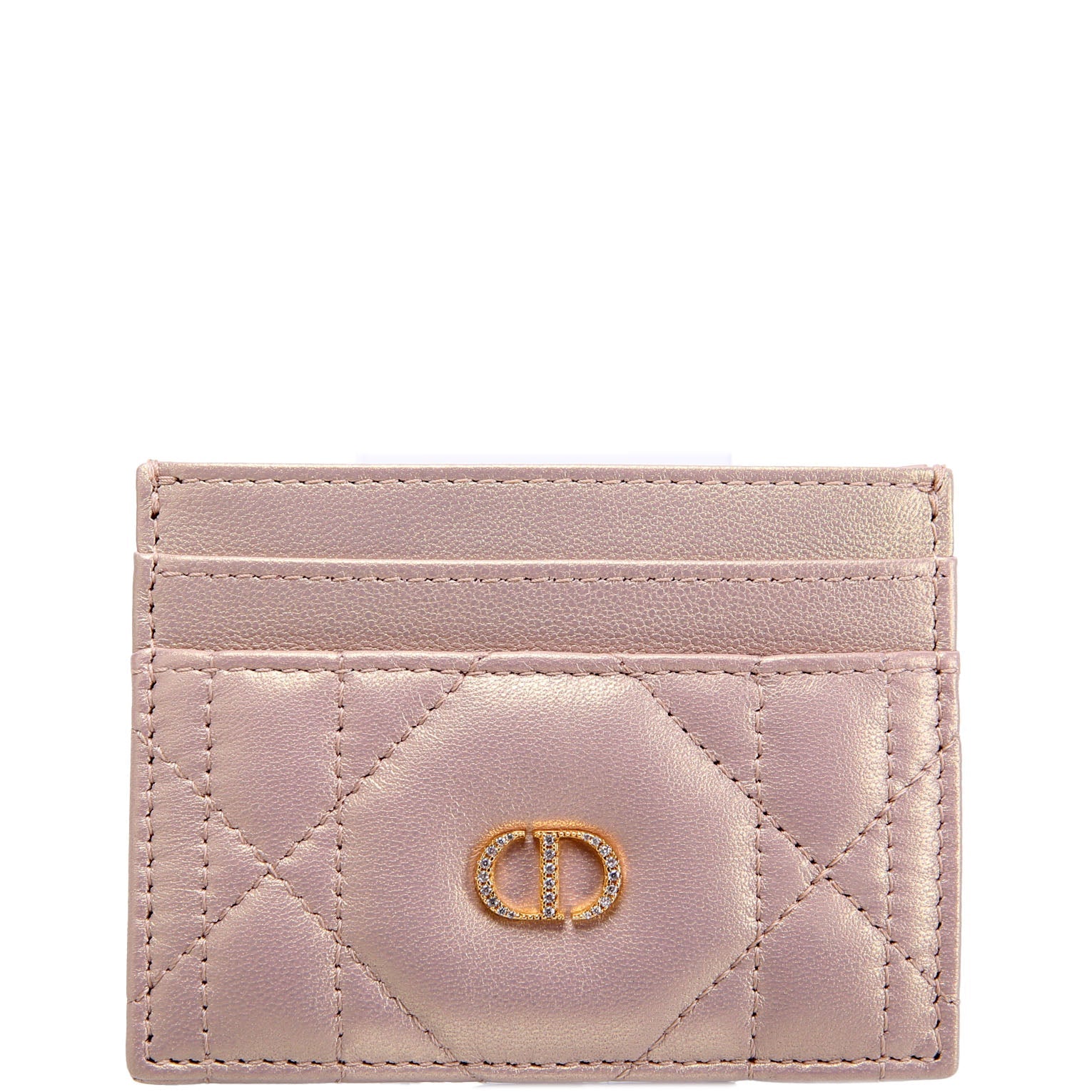Dior Caro Freesia Card Holder Champagne