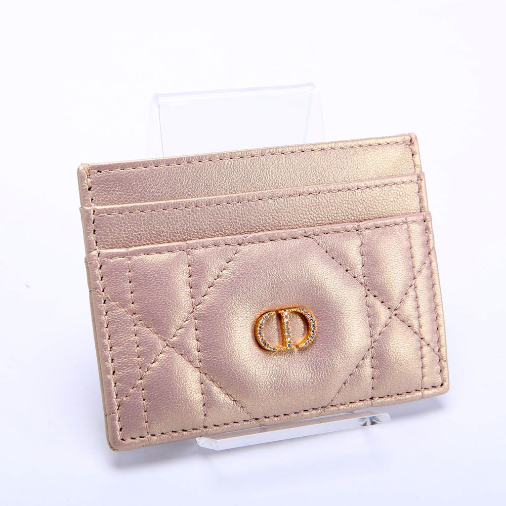 Dior Caro Freesia Card Holder Champagne