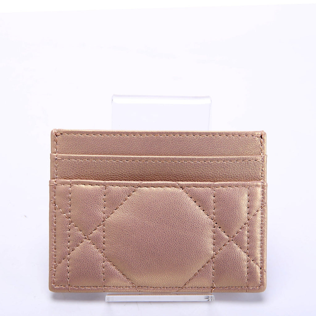 Dior Caro Freesia Card Holder Champagne
